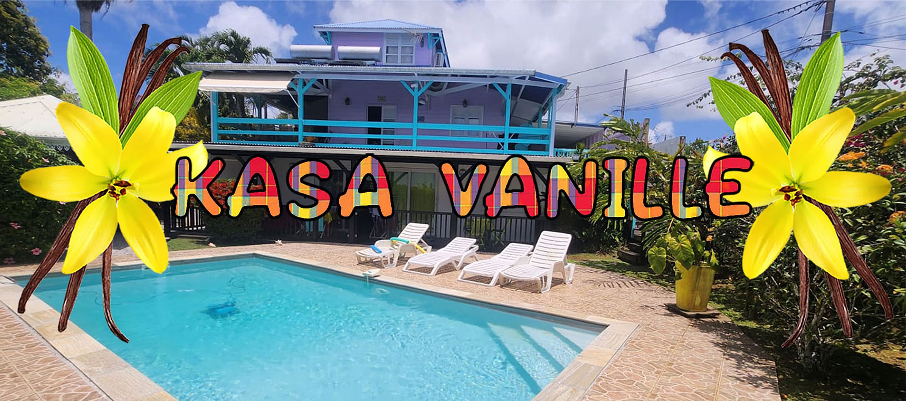 Kasa Vanille : la maison creole lavande et sa piscine